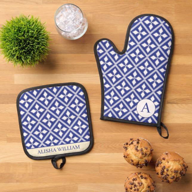 Set De Manoplas Patrón de mosaicos marroquíes Personalizado modern (De arriba hacia abajo)