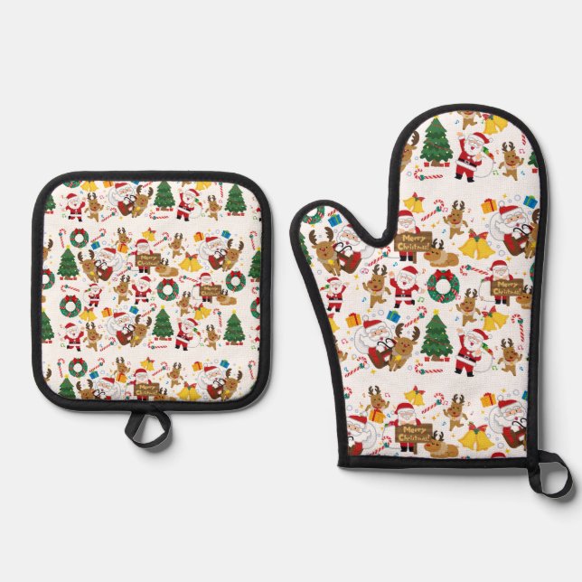 Set De Manoplas patrón de navidad  (Anverso)