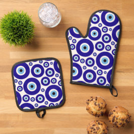 Set De Manoplas Patrón de Ojo Malo, Ojo Griego, Ojo Turco, Nazar