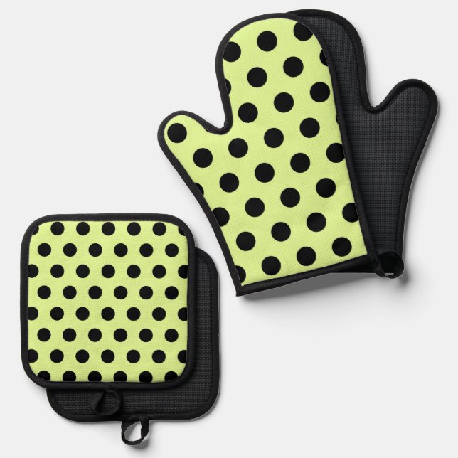 Set De Manoplas Patrón de polkadots retro (Anverso/Reverso)