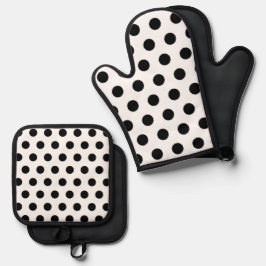 Set De Manoplas Patrón de polkadots retro