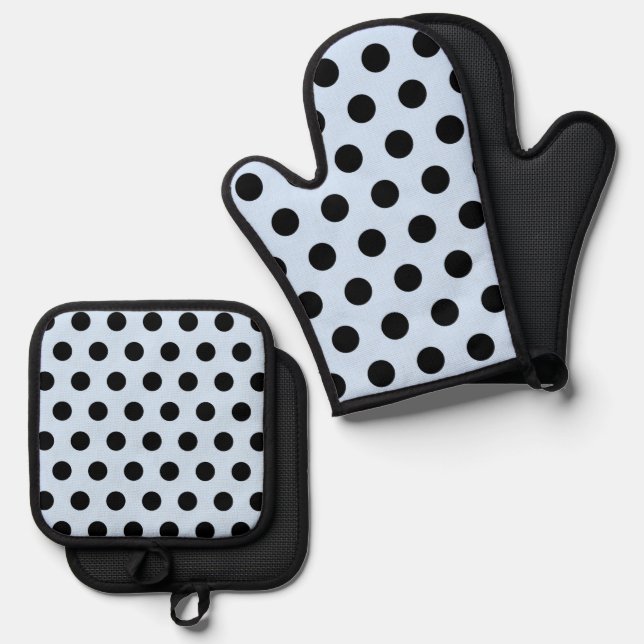 Set De Manoplas Patrón de polkadots retro (Anverso/Reverso)