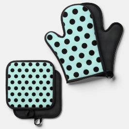 Set De Manoplas Patrón de polkadots retro