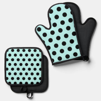 Set De Manoplas Patrón de polkadots retro