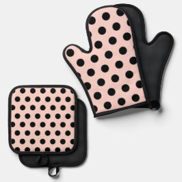 Set De Manoplas Patrón de polkadots retro