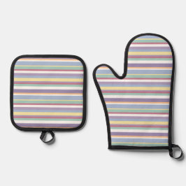 Set De Manoplas Patrón de rayas pastel