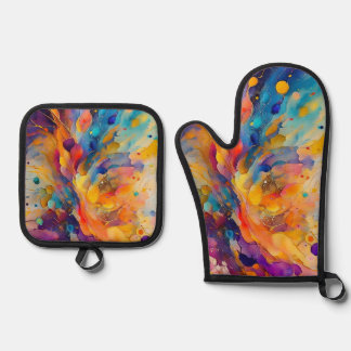 Set De Manoplas Patrón de salpicaduras de pintura 2