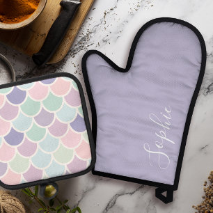 Set De Manoplas Patrón de sirenas moderno Pastel Lovely