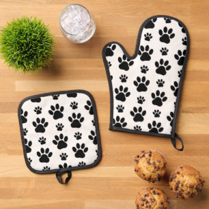 Set De Manoplas Patrón de traza, trineos de perro, pinturas de tra