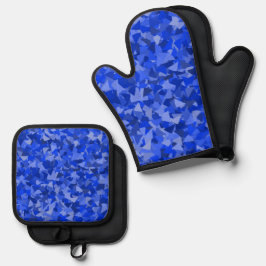 Set De Manoplas Patrón de triángulo azul