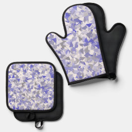 Set De Manoplas Patrón de triángulo gris púrpura