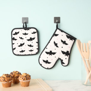 Set De Manoplas Patrón de vuelo de murciélago blanco Batería gótic