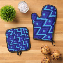 Patrón Divertido de Puntos Zig Zags Azules