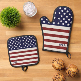 Set De Manoplas Patrón estadounidense de bandera de Estados Unidos