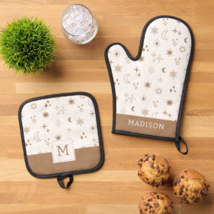 Set De Manoplas Patrón Estrella Astrológica