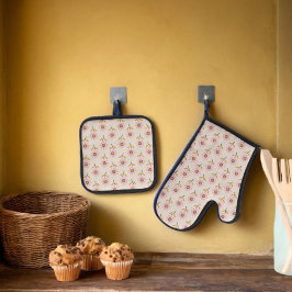 Set De Manoplas Patrón floral de la cruz folclórica ucraniana