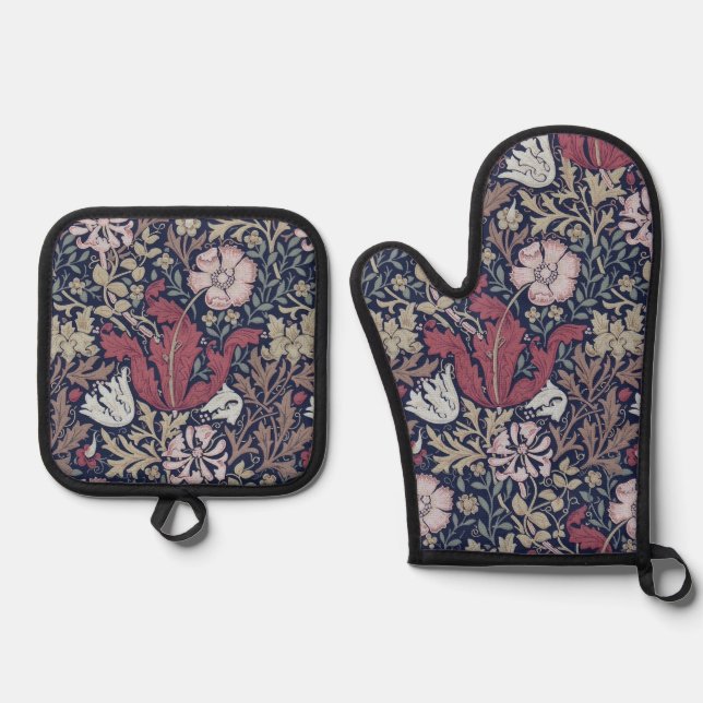 Set De Manoplas Patrón floral, William Morris (Anverso)