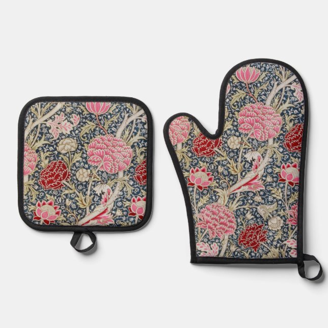 Set De Manoplas Patrón floral, William Morris (Anverso)