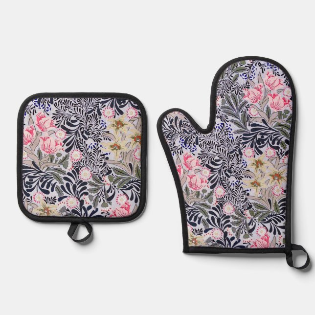 Set De Manoplas Patrón floral, William Morris (Anverso)