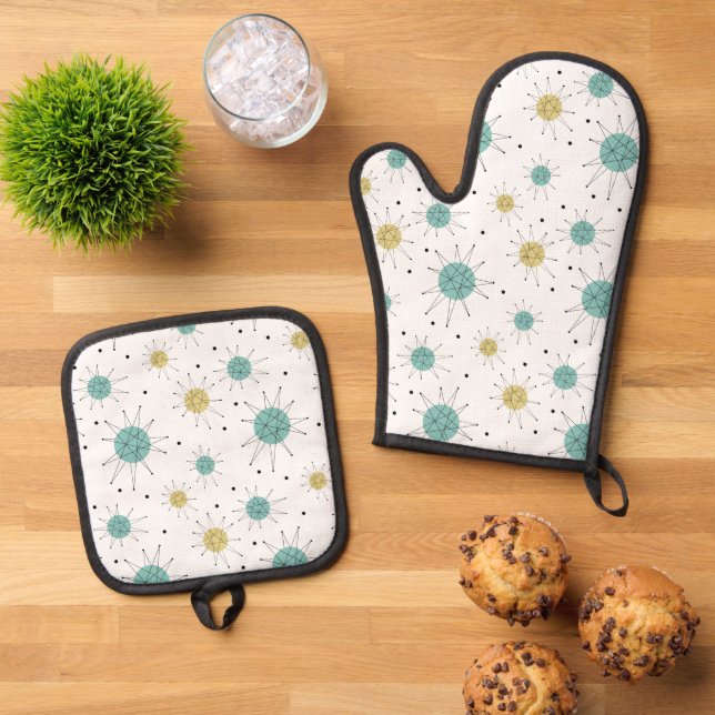 Set De Manoplas Patrón Franciscano Starburst Atómico de Mediados d (De arriba hacia abajo)