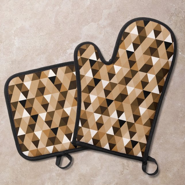 Set De Manoplas Patrón geométrico marrón (Subido por el creador)