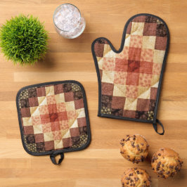 Set De Manoplas Patrón Heirloom Quilt