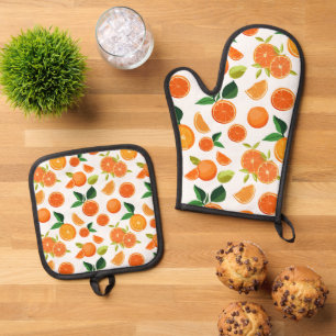 Set De Manoplas patrón naranja