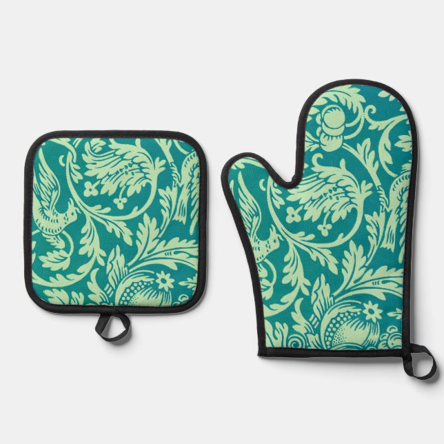 Set De Manoplas Patrón Reina Ana, William Morris (Anverso)