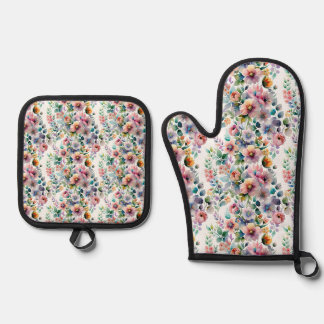 Set De Manoplas Patrón sin soldadura acuarela