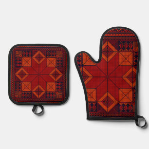 Set De Manoplas patrón tradicional de Bordado Palestino Tatreez