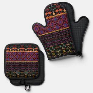 Set De Manoplas Patrones de estilo sudoeste de aspecto acallado