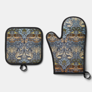 Set De Manoplas Pavo real y dragón, William Morris