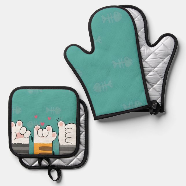 Set De Manoplas Paw-some Pals (Anverso/Reverso)