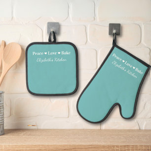Set De Manoplas Paz Bake Azul Verde azulado personalizado