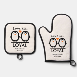Set De Manoplas Penguin Love nombres de costumbre y fecha