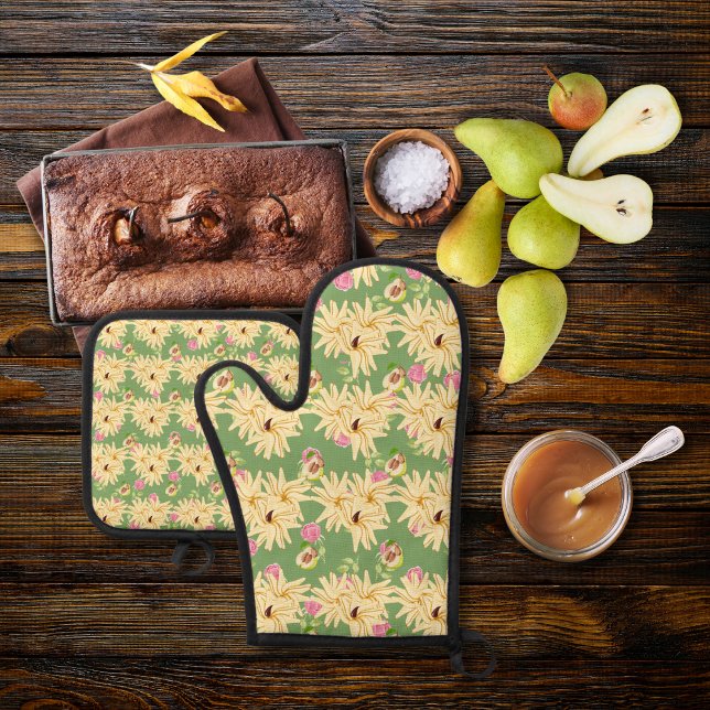 Set De Manoplas Peras de inspiración floral verdes (Subido por el creador)