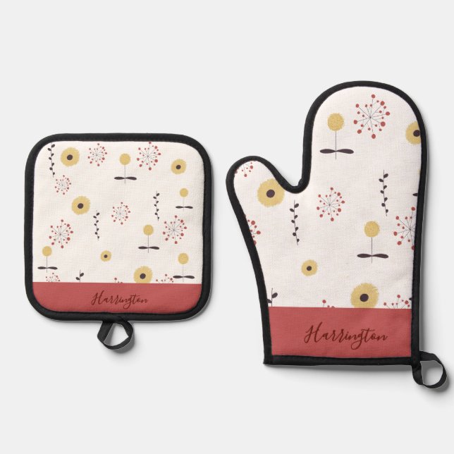 Set De Manoplas Personalizado Boho Flor Silvestre  (Anverso)