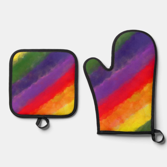 Set De Manoplas Personalizado de acuarela arcoiris (Anverso)