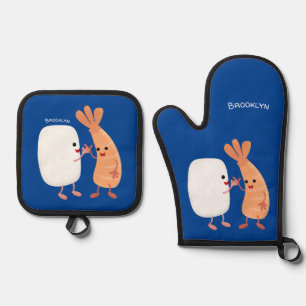 Set De Manoplas Personalizado de amigos de la pradera de arroz dul
