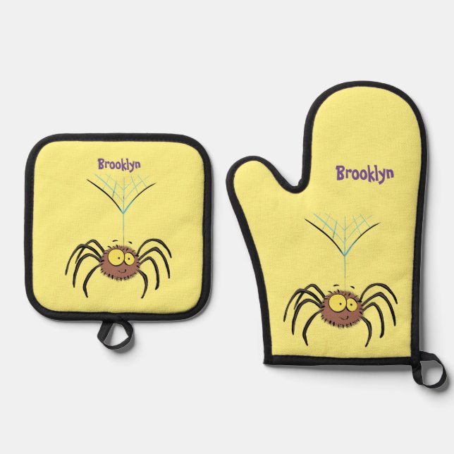 Set De Manoplas Personalizado de araña suave y adorable (Anverso)