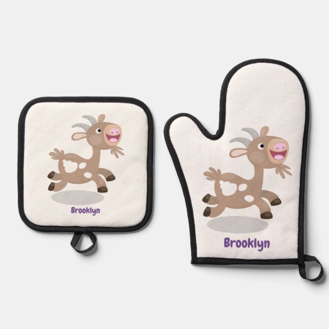 Set De Manoplas Personalizado de cabra alegre (Anverso)