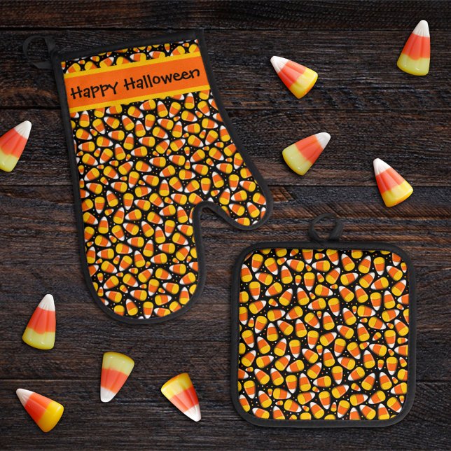 Set De Manoplas Personalizado de Candy Corn Halloween (Subido por el creador)