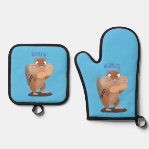 Set De Manoplas Personalizado de chipmunk de grandes mejillas grac