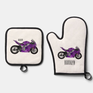 Set De Manoplas Personalizado de motocicleta Purple