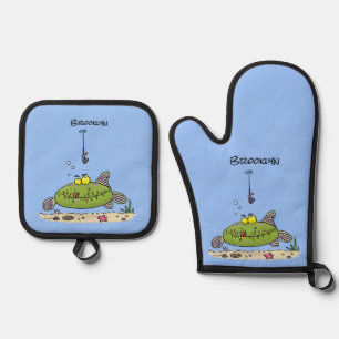 Set De Manoplas Personalizado de pescadores de peces gordos y hamb