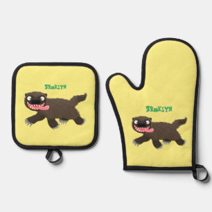 Set De Manoplas Personalizado de un animal lobverino hambriento
