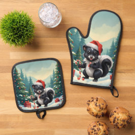 Set De Manoplas Personalizado de zorrillo de Navidades de corte