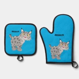 Set De Manoplas Personalizado del lince del bobcat medio