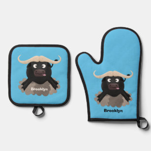 Set De Manoplas Personalizado divertida de búfalo de agua corrient