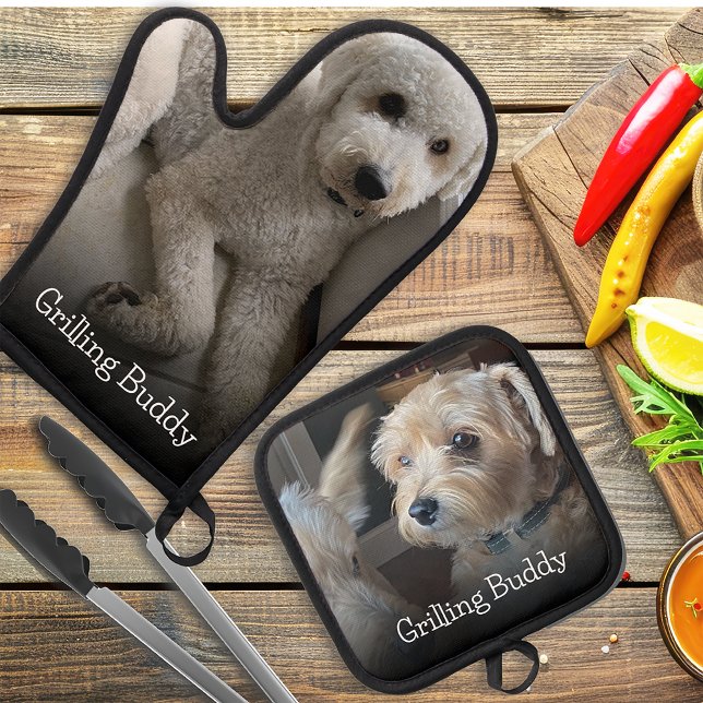 Set De Manoplas Personalizado Dog Photo Grilling Buddy (Subido por el creador)